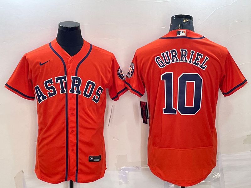 Men Houston Astros 10 Gurriel Orange Elite Nike 2022 MLB Jersey